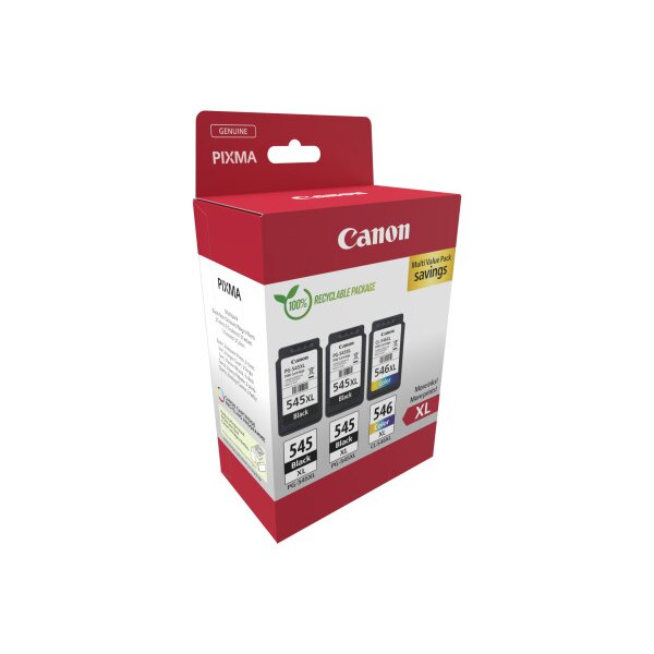CANON Multipack Tinte XL schw/color PGCL545/6 Pixma iP2850 2xBKXL & 1xCMYXL