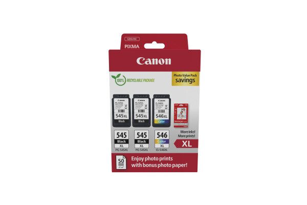 CANON Photo Value Pack XL bk/color PGCL545/6 PIXMA iP2850 GP-501 50Bl.