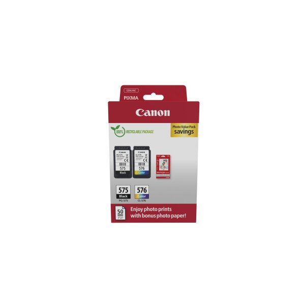 CANON Photo Value Pack BKCMY PGCL575/6 Pixma TR4750i GP-501 50Bl.