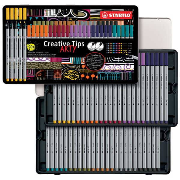 STABILO Kit Creative Tips ARTY URBAN, étui métal de 50
