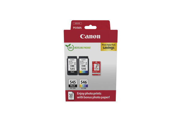 CANON Photo Value Pack schwarz color PGCL545 6 PIXMA iP2850 8 9ml
