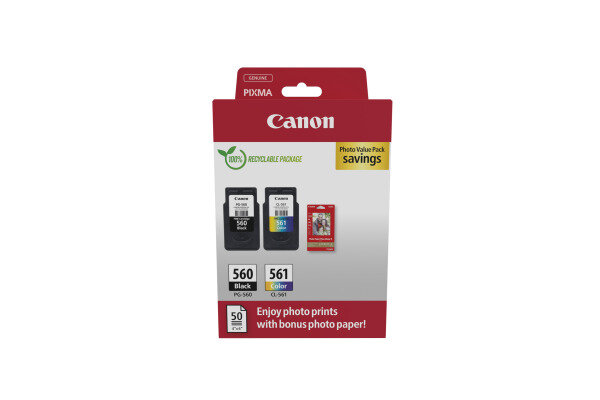 CANON Photo Value Pack noir/color PGCL560/1 PIXMA TS5350 GP-501 50fl.