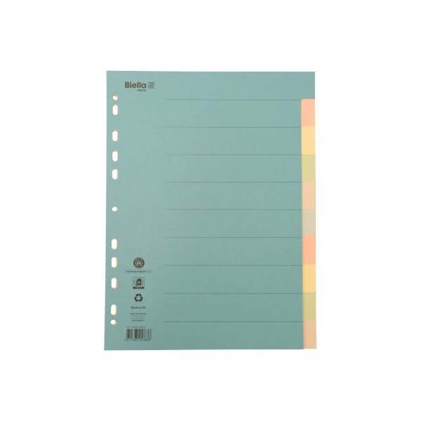 BIELLA R&eacute;pertoires carton A4 46141000U multicouleurs 10 pcs.