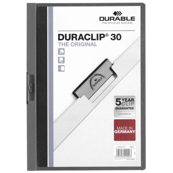 DURABLE Chemise à clip DURACLIP ORIGINAL 30, A4, jaune