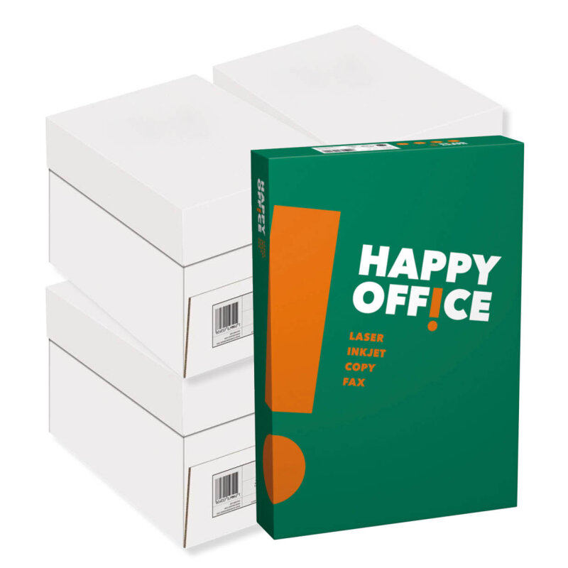 HAPPY OFFICE Universalpapier weiss A4 80g - 4 Kartons (10000 Blatt)