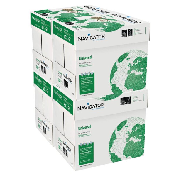 NAVIGATOR Papier universel premium extra-blanc A4 80g - 4 cartons (10000 feuilles)