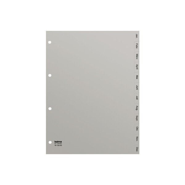 KOLMA Répertoires KolmaFlex A4 18.124.03 gris Jan-Dez AL