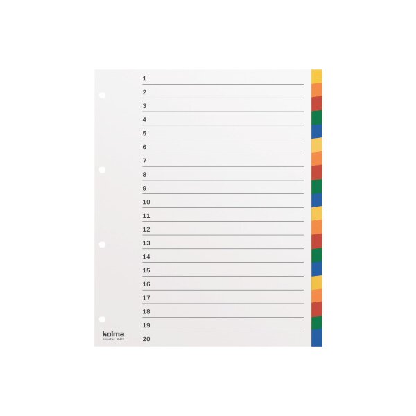KOLMA Répertoires KolmaFlex A4+ 18.420.20 multicouleur 20 div.