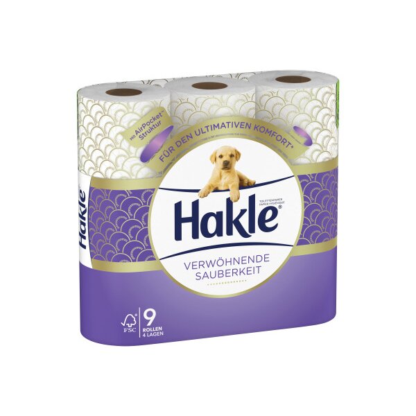 HAKLE Toilettenpapier 4161748 Verwöhnende Sauberkeit 9 Rl.