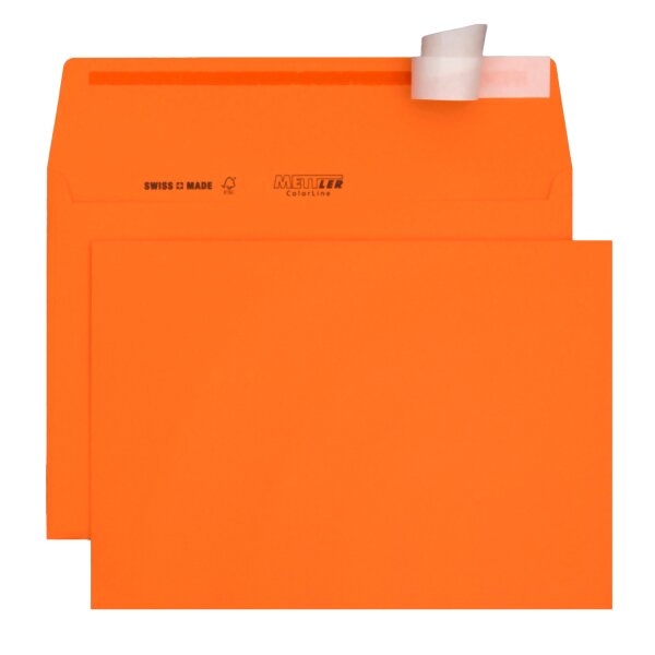 METTLER Enveloppe couleur C5 sans fenêtre orange 120g - 250 pièces