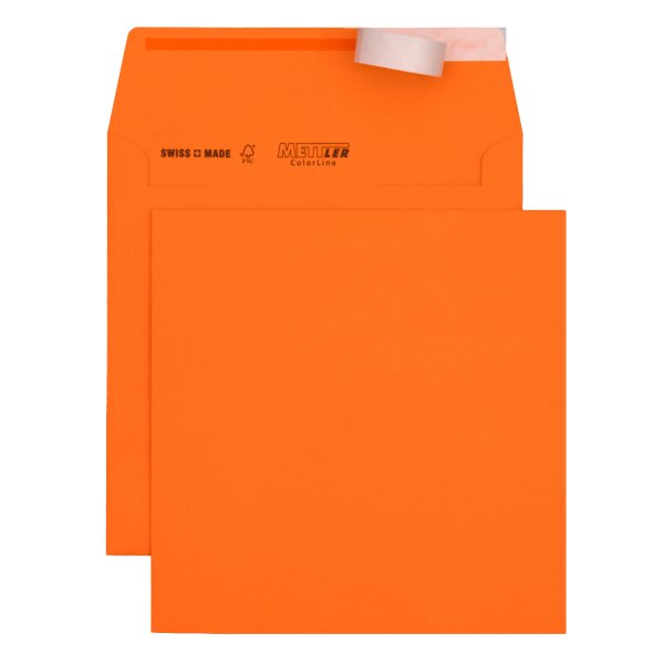 METTLER Enveloppe couleur 175 x 157 sans fenêtre orange 120g - 500 pièces