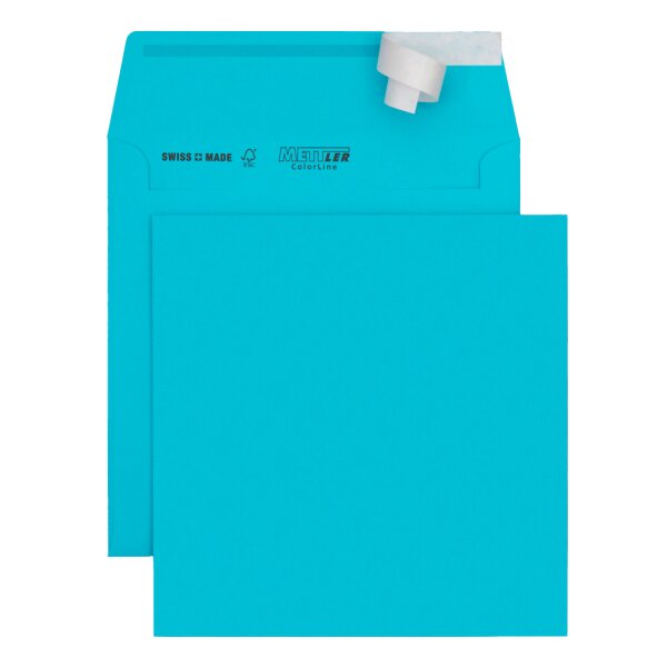 METTLER Enveloppe couleur 175 x 157 sans fenêtre bleu clair 120g - 500 pièces