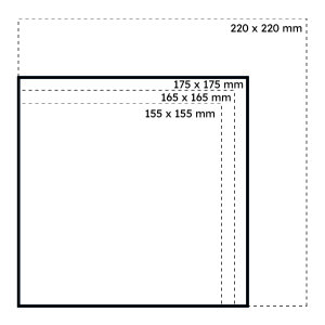 METTLER Couvert farbig 175 x 175 mm ohne Fenster...