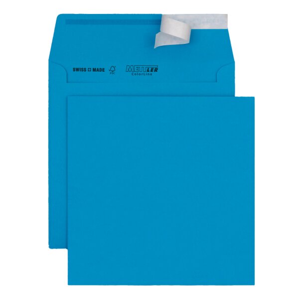 METTLER Enveloppe couleur 175 x 157 sans fenêtre bleu foncé 120g - 500 pièces