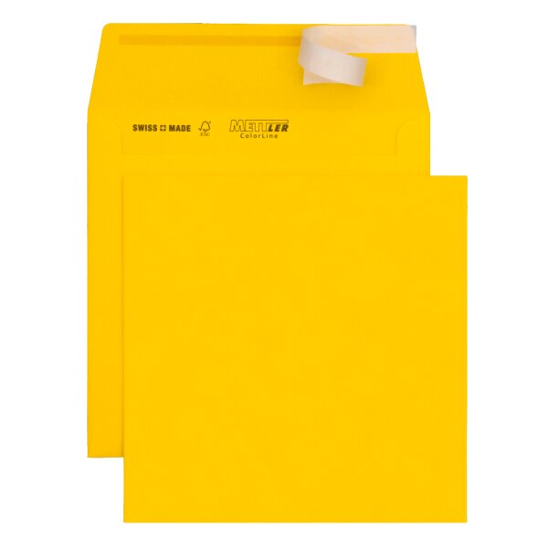 METTLER Enveloppe couleur 175 x 157 sans fenêtre jaune citron 120g - 500 pièces