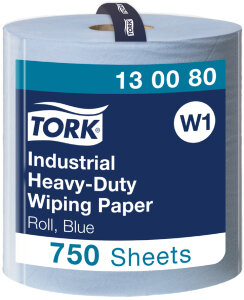 TORK Rouleau de papier nettoyant industriel, 255 m, bleu