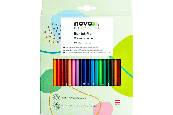 NOVOOO Crayons de couleur 91336-0028 Boite en carton 24 pcs.