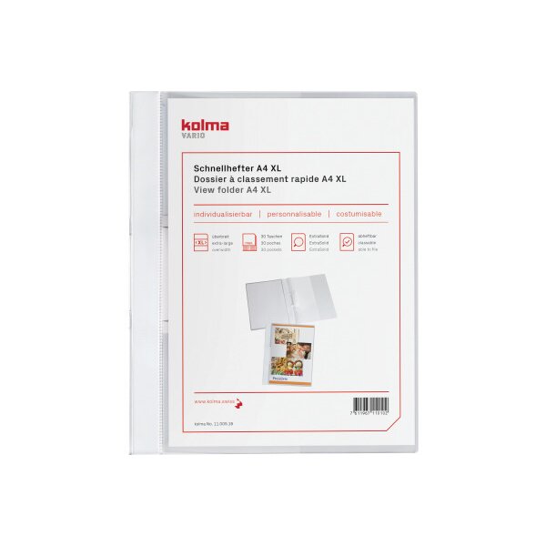 KOLMA Schnellhefter Vario A4 XL 11.005.16 weiss, ExtraSolid