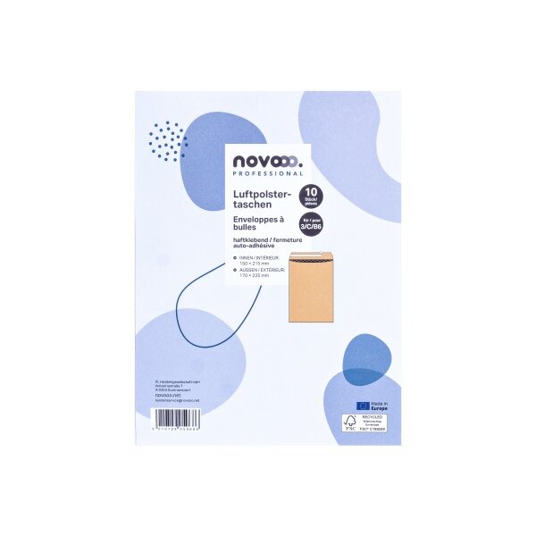 NOVOOO Luftpolstertasche Recycle Gr.3 E-1712122 braun, 170x225mm 10 St&uuml;ck