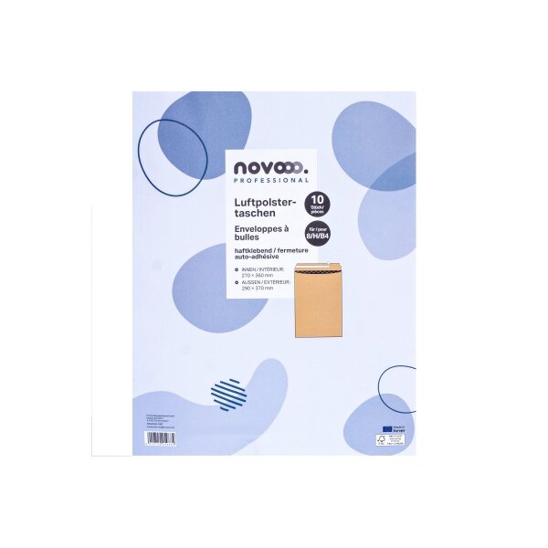NOVOOO Enveloppe molleton Rec. Gr.8 E-1712130 marron, 290x370mm 10 pi&egrave;ces