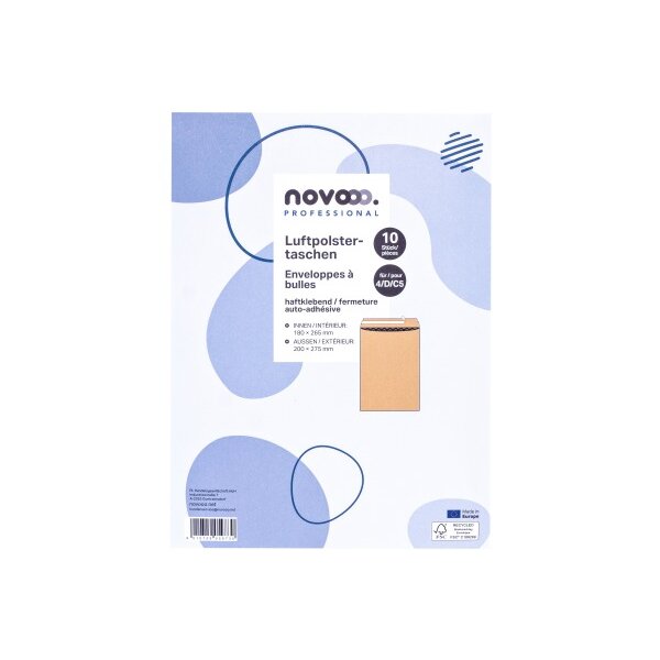 NOVOOO Enveloppe molleton Rec. Gr.4 E-1712124 marron, 200x275mm 10 pièces