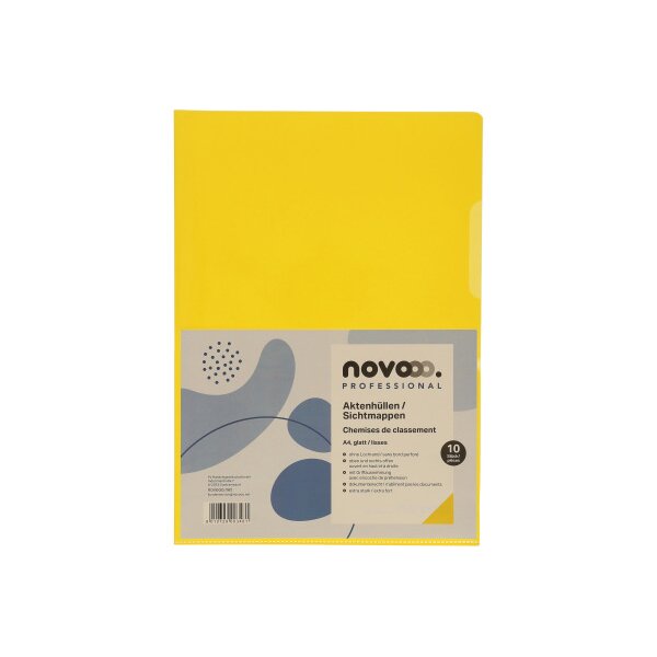 NOVOOO Pro Sichtmappen 140my A4 400197667 gelb glatt 10 Stück