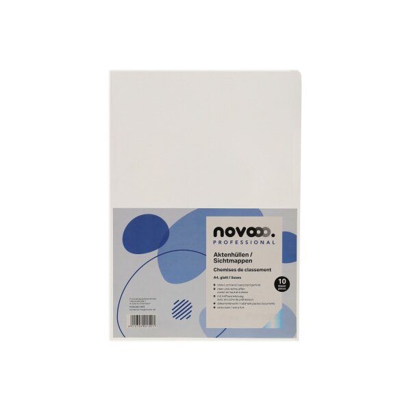 NOVOOO Pro chemises 140my A4 400197665 transparent lisse 10 pi&egrave;ces