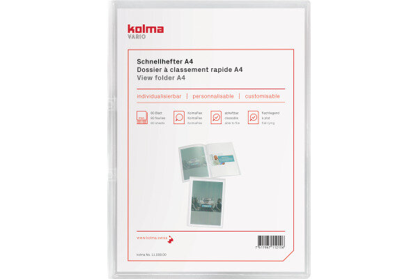 KOLMA Schnellhefter Vario A4 11.008.00 transparent,KolmaFlex 80 Blatt