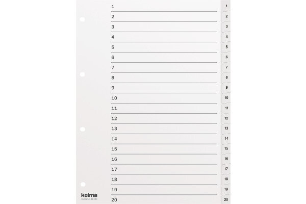 KOLMA Register KolmaFlex A4 18.120.16 weiss 1-20