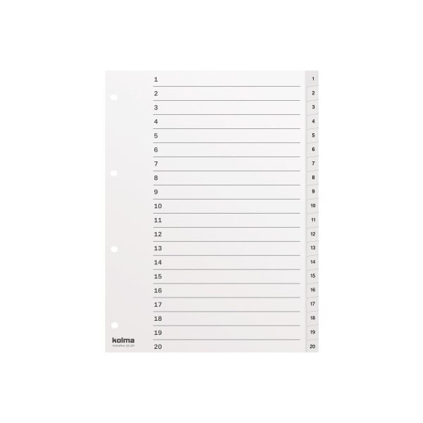 KOLMA Register KolmaFlex A4 18.120.16 weiss 1-20