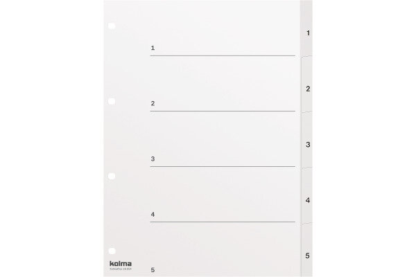 KOLMA Register KolmaFlex A4 18.554.16 weiss 1-5