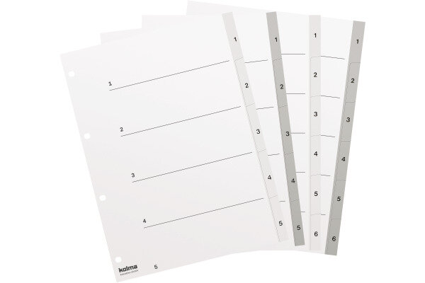 KOLMA Register KolmaFlex A4 18.554.16 weiss 1-5