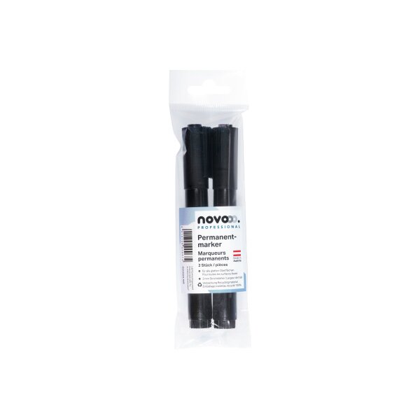 NOVOOO Permanent Marker Set 3mm 21120 schwarz 2 Stück