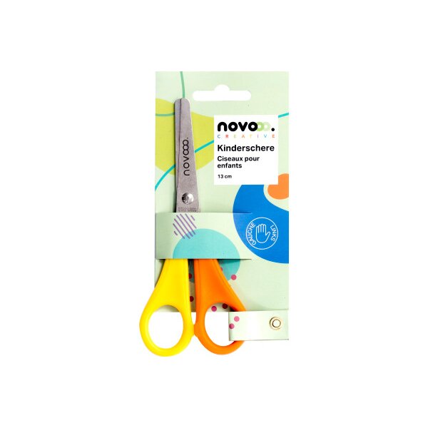 NOVOOO Kinderschere 13cm E-120593 MTH für Linkshänder gelb/orange