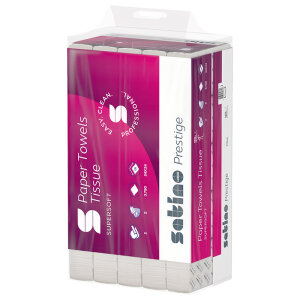 SATINO Prestige Essuie-mains pliage en Z 2 couches, 240 x...
