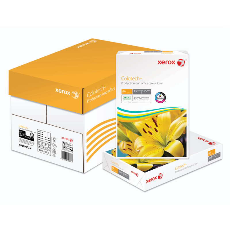 XEROX Colotech+ Papier Laser couleur blanc A4 300g - 1 Palette (24000 Feuilles)