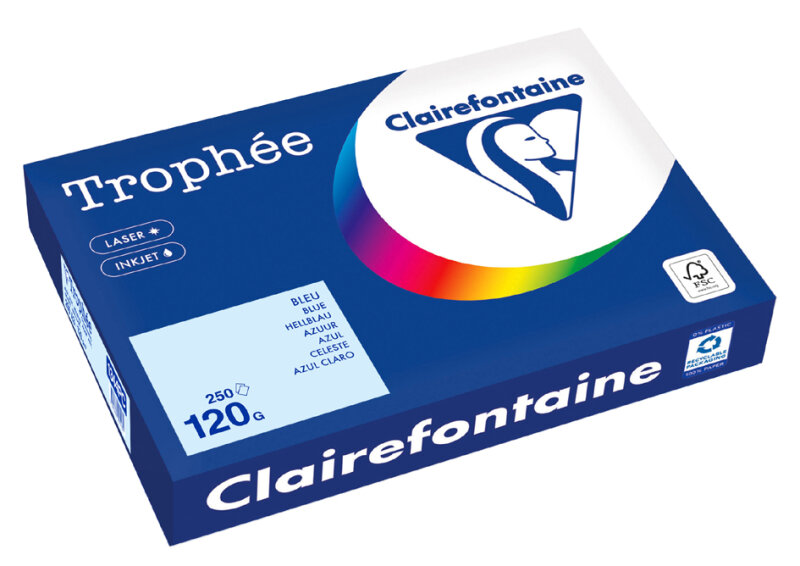 Clairefontaine Papier universel Troph&eacute;e, A3, bleu vif
