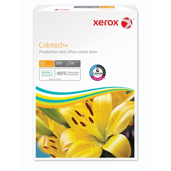 XEROX Colotech+ Farblaserpapier weiss A3 200g - 1 Karton (1000 Blatt)