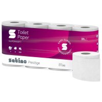 SATINO Prestige Toilettenpapier hochweiss, 3-lagig, 150 Blatt - 1/4 Palette (480 Rollen)