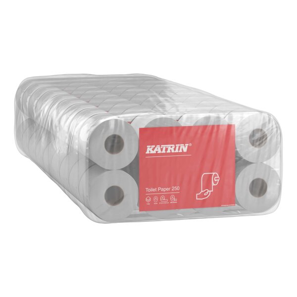 KATRIN Recycling Papier de toilette, blanc, 3 couches, 250 feuilles - 1/4 Palette (360 rouleaux)