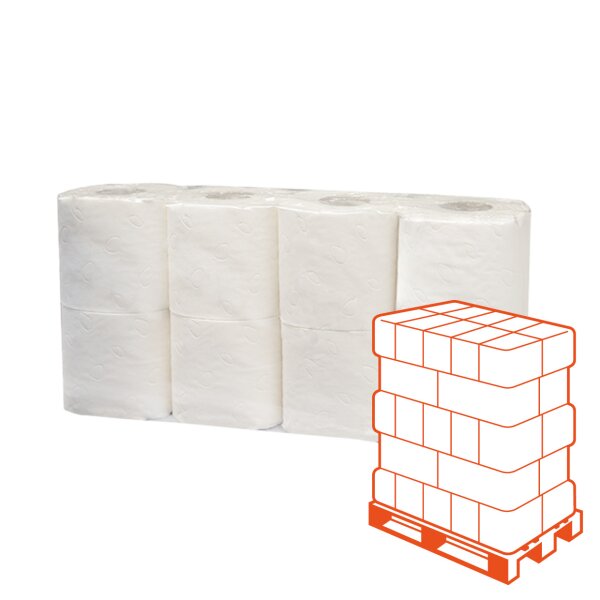 LOW BUDGET Toilettenpapier hochweiss, 3-lagig, 250 Blatt - 1 Palette (1728 Rollen) inkl. Gratis E-Vignette