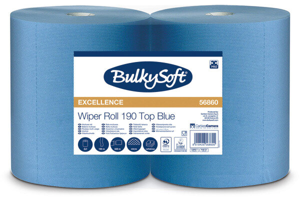 BULKYSOFT Putztuchrolle 3-lagig 38x36cm 26261 blau 2 Rollen