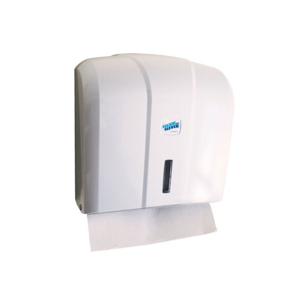 CLEAN AND CLEVER Falttuchspender Weiss 42154 C-,V-,W-,Z-Falz Kunststoff