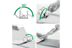 LEITZ Classeur Swiss Ed. 180° 8cm 10135001 blanc A4