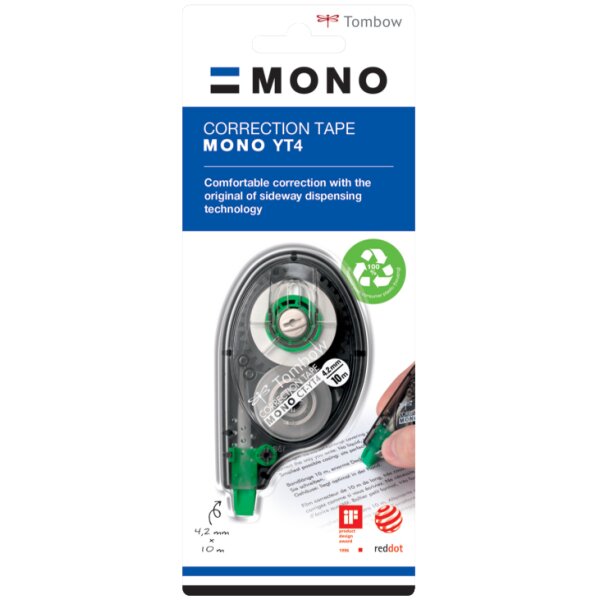 Tombow Roller de correction MONO CT-YT4, 4,2 mm x 10 m