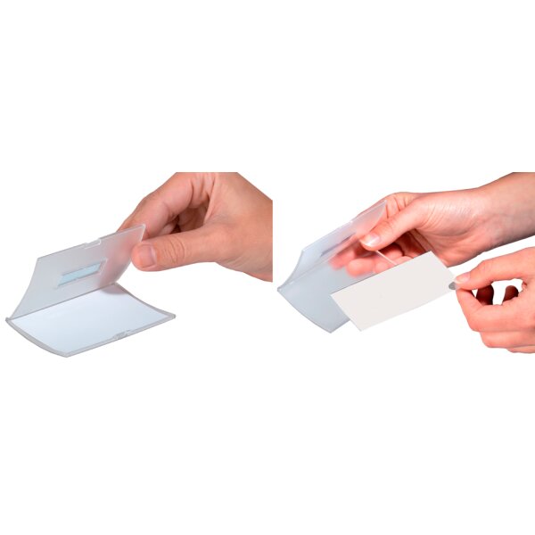 DURABLE Namensschild Click Fold, mit Kombiklemme, 75 x 40 mm