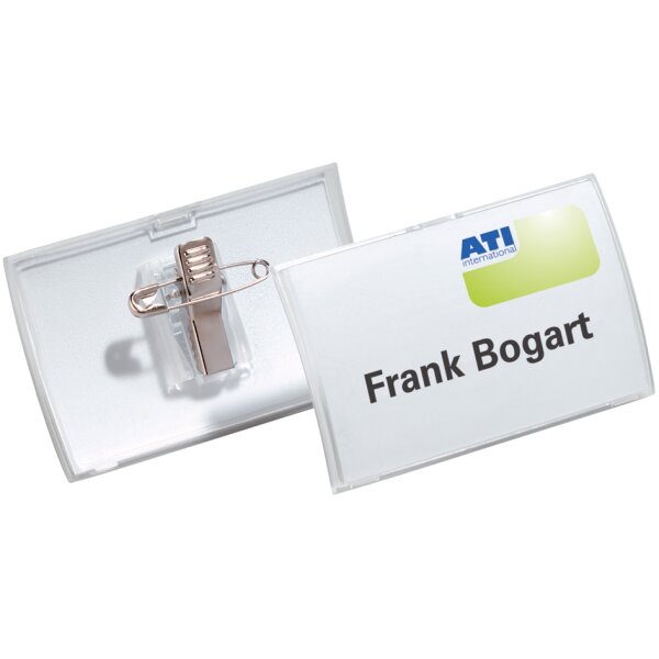 DURABLE Namensschild Click Fold, mit Kombiklemme, 75 x 40 mm