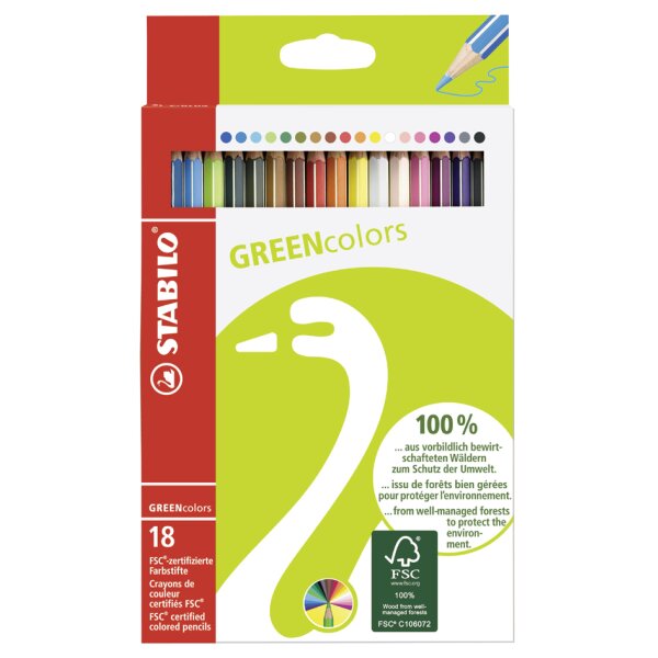 STABILO Buntstifte GREENcolors, 12er Kartonetui