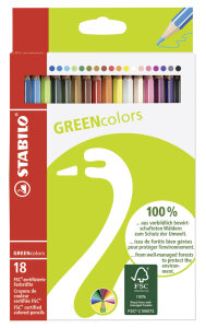 STABILO Buntstifte GREENcolors, 18er Kartonetui