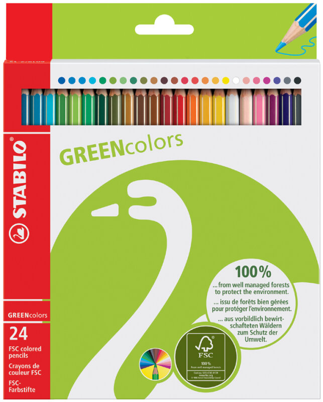 STABILO Buntstifte GREENcolors, 24er Kartonetui